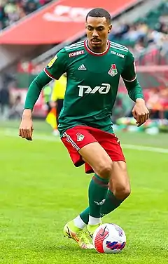 Photographie de Wilson Isidor sous le maillot du Lokomotiv Moscou en 2022.