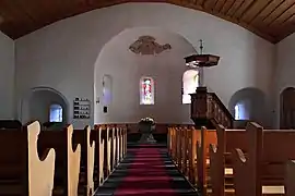 Vue intérieure de l'église de Wimmis.