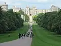 Façade sud du château de Windsor comprenant la porte du roi George IV reconstruit par Wyatville (1824-1840)