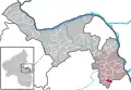 Localisation de Wintersheim dans la Verbandsgemeide et dans l'arrondissement