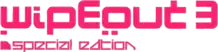 Illustration du logo de Wipeout 3: Special Edition, en lettres roses. Wipeout 3 est écrit en gros, en dessous, est inscrit Special Edition