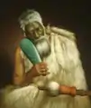 Chef de la tribu Te Āti Awa, Wiremu Kīngi, portant un patu en jade (mere) (peint par Gottfried Lindauer)