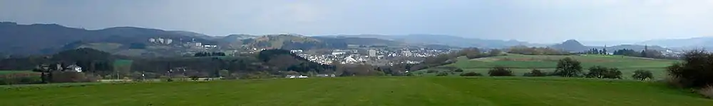Vue de Wittlich depuis la colilne de Fintenhügel.