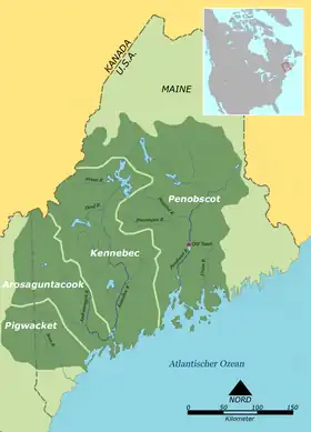 Peuples abénaquis du Nord est de l'Almouchicosen.