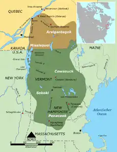 Abenaki de l'Ouest (Arsigantegok, Missisquoi, Cowasuck, Sokoki, Pennacooks)