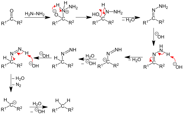 Mécanisme de la réaction de Wolff-Kishner