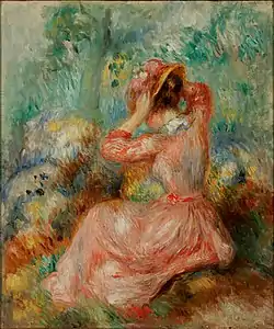 Pierre Auguste Renoir, Femme replaçant son chapeau, vers 1890