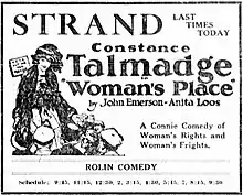 Description de l'image Womansplace 1921 newspaperad.jpg.