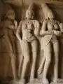 Détail : Trois femmes en adoration devant Shiva