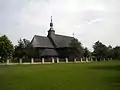 L'église en bois du village reconstitué.