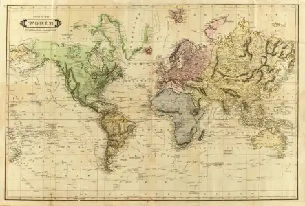 Carte du monde par Daniel Lizars (1831).