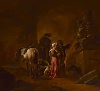 Voyageurs dans la grotte, 1640-1643Musée national de Varsovie