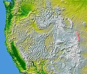 Carte de localisation des monts Laramie.