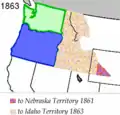 Territoire de Washington : pertes territoriales en 1863
