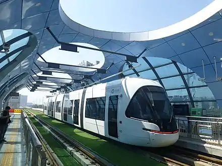 Tramway de l'Optics Valley près de la station Wudayuan.