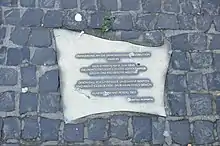 "Souvenir de la révolution démocratique de 1848/49" - Plaque commémorative - Citation de Heinrich Heine, Enfant perdu - 1851