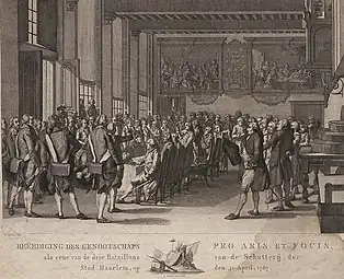 Wybrand Hendriks, Le Jurement Pro Aris et Focis dans la milice, 1787.
