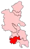Une circonscription de petite à moyenne taille, située au sud-ouest du comté.