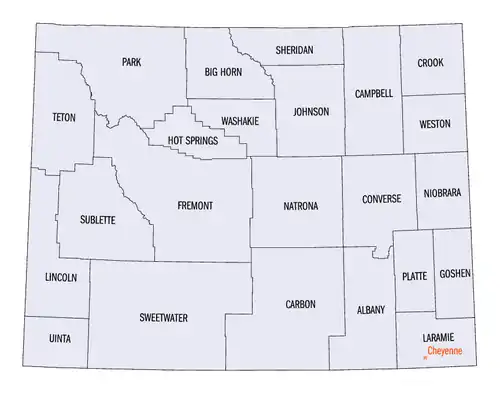 Comtés de l'État du Wyoming