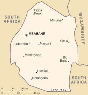 carte : Géographie de l'Eswatini