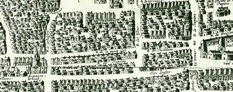 Clos d'enfer sur une carte de 1618.