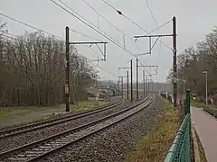 Y Vrouwliet. Amorce de la ligne entre Malines et Sint-Katelijne-Waver.