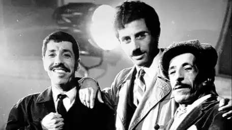Yahia Benmabrouk et Hadj Abderrahmane pendant le tournage du film La Souris (1968).