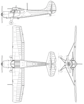 vue en plan de l’avion