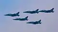 Formation de Yak-130 de l'Armée de l'air du Bangladesh le 16 décembre 2016.