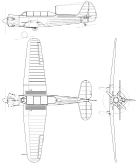 vue en plan de l’avion