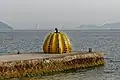 Art in situ de l'artiste Yayoi Kusama - Pumpkin, au Japon