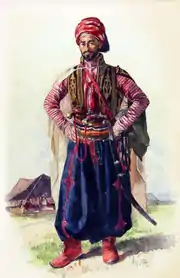 Homme yézidi en habit traditionnel.