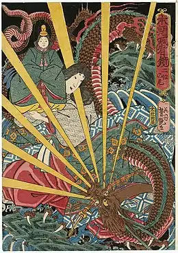 Nii no Ama sauvant le jeune empereur Antoku d'un dragon