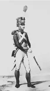 Tirailleur du 1er régiment de Tirailleurs en 1811.