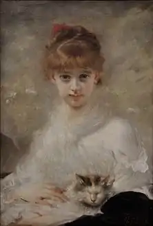 Jeune fille avec un chat, Musée national d'art de Roumanie