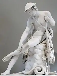 Jeune chasseur blessé par un serpent (Salon de 1827), marbre, Paris, musée du Louvre.