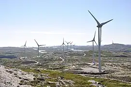 Parc éolien d'Ytre Vikna à Vikna, Comté de Nord-Trøndelag, 2013.