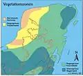 Zones de végétation du Yucatan