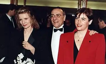 Véronique Audemard d'Alançon (1961-1992) épouse Yves Mourousi, à droite, en compagnie de son époux et de Nicole Garcia, à la cérémonie des César du cinéma de 1991.