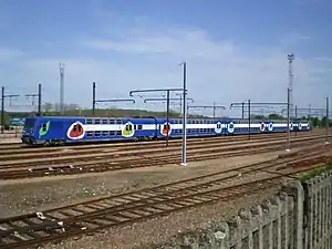 Z 20698 en nouvelle livrée Transilien à Moret-sur-Loing (Seine-et-Marne).