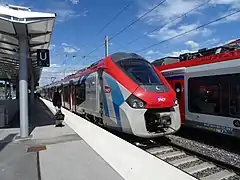 Régiolis Z 31500 du Léman Express, en provenance d'Évian-les-Bains.