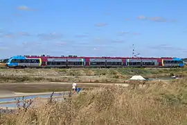 Rame ZGC des TER Pays de la Loire dans les marais salants du Pouliguen.