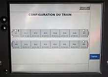 Vue d'un écran informatique d'aide à la disposition du conducteur conduite