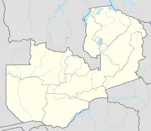 Localisation sur la carte de Zambie