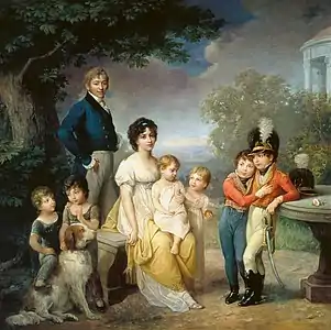 Stanisław Kostka Zamoyski avec sa femme et sa famille (1884), Kozłówka, musée Zamoyski.