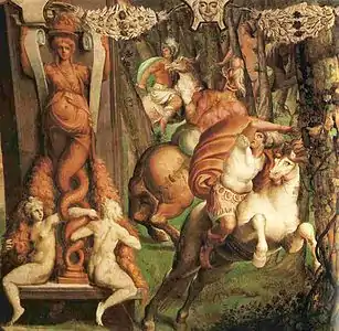 Jacopo Zanguidi, fresque de la salle Aetas Felicior (détail).
