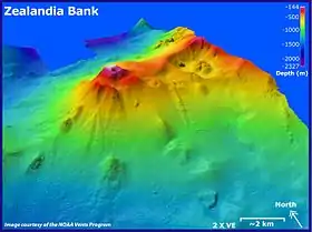 Volcan sous-marin du banc de Zealandia
