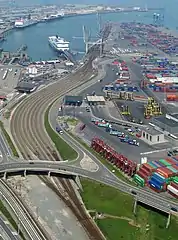 Le complexe ferroviaire "Westhoofd" (connecté à la ligne 51A) dans le port de Zeebrugge.