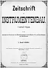 Page de titre du 1er N° de la revue Zeitschrift für Instrumentenbau