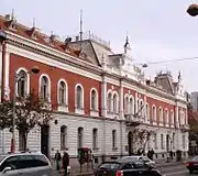 La poste de Zemun, vue de la rue Glavna